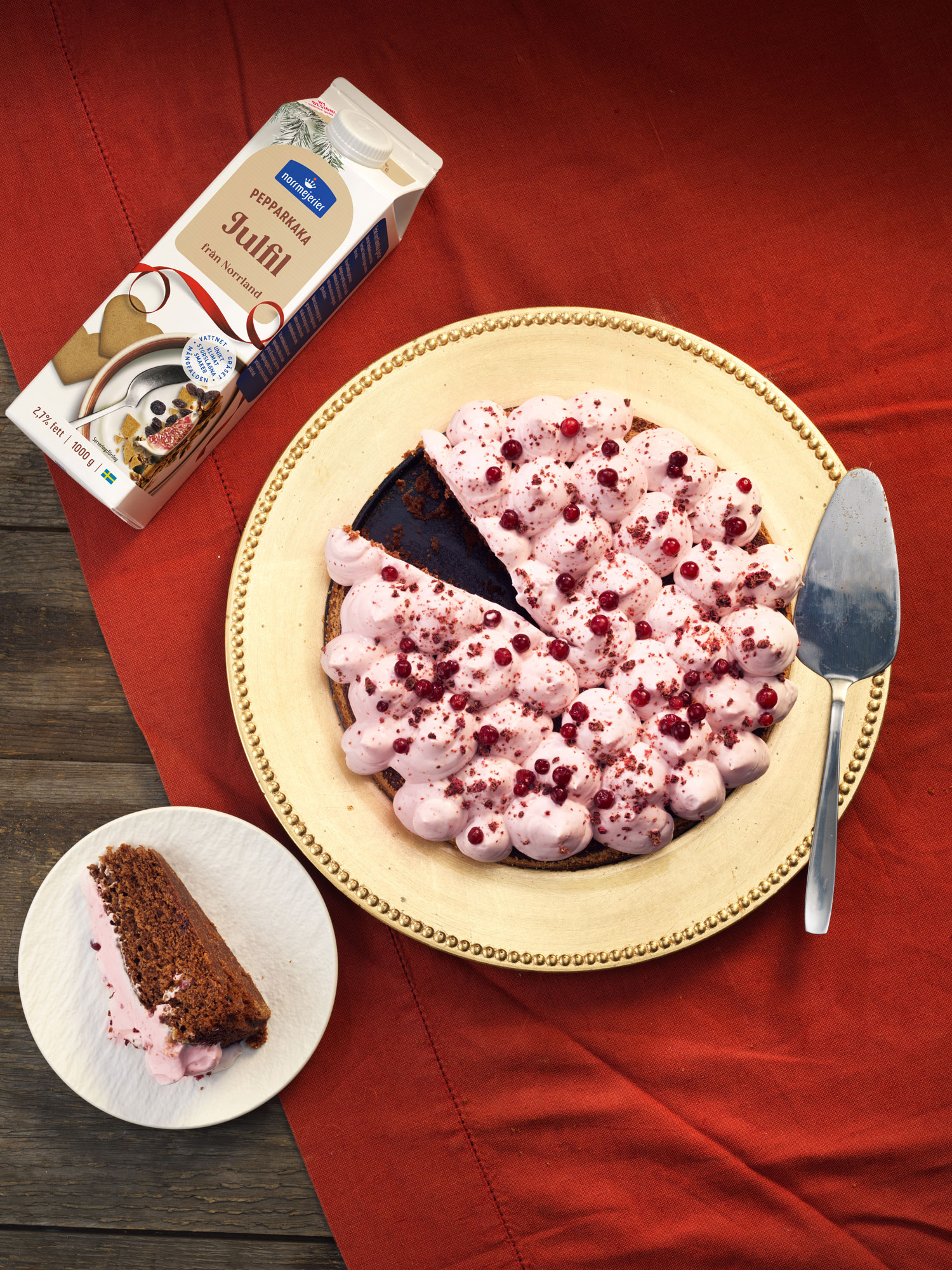 Mjuk pepparkaka med lingontopping