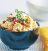 Risotto med tomat och bacon