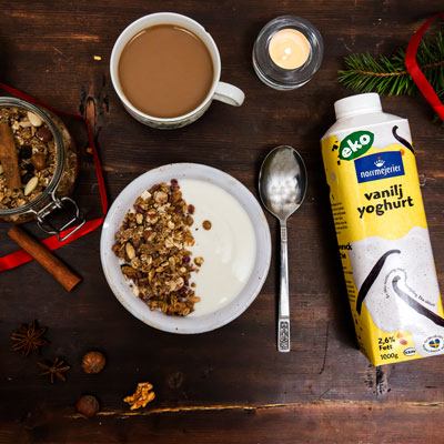 Müsli med kanel och nötter