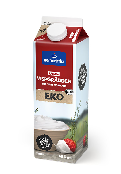 Vispgrädden Eko 40% KRAV 1 liter