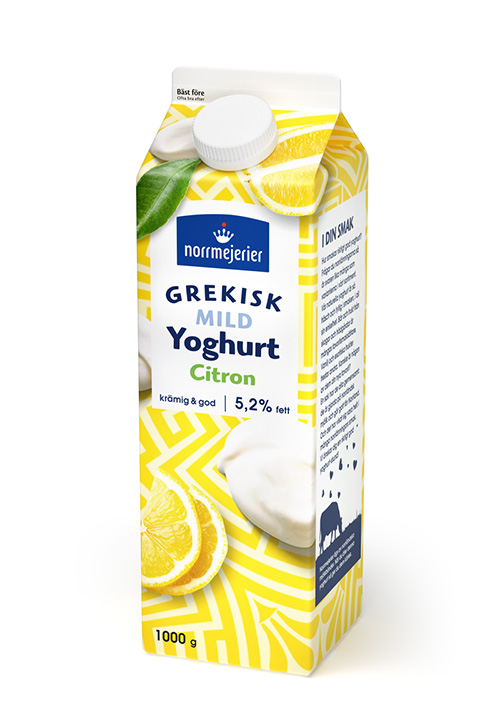 Grekisk Mild yoghurt 5,2% Citron