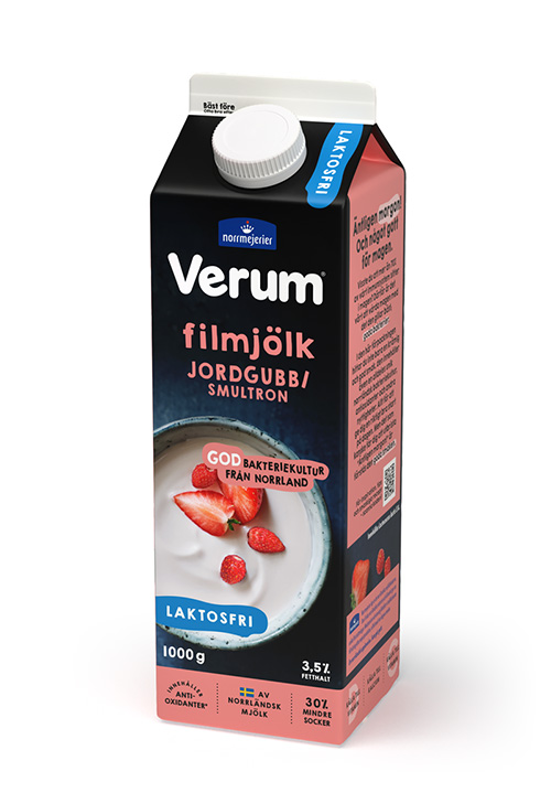 Verum® Filmjölk 3,5% laktosfri Jordgubb-Smultron