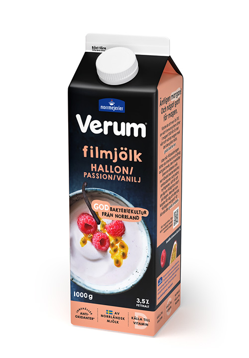 Verum® filmjölk 3,5% Hallon-Passion-Vanilj 1000g