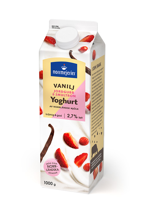 Vaniljyoghurt 2,7% Jordgubb-Smultron