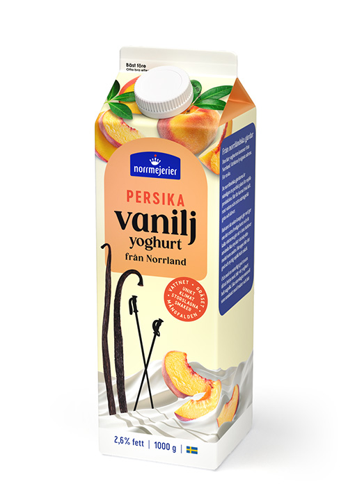 Vaniljyoghurt 2,6% Persika 1000g