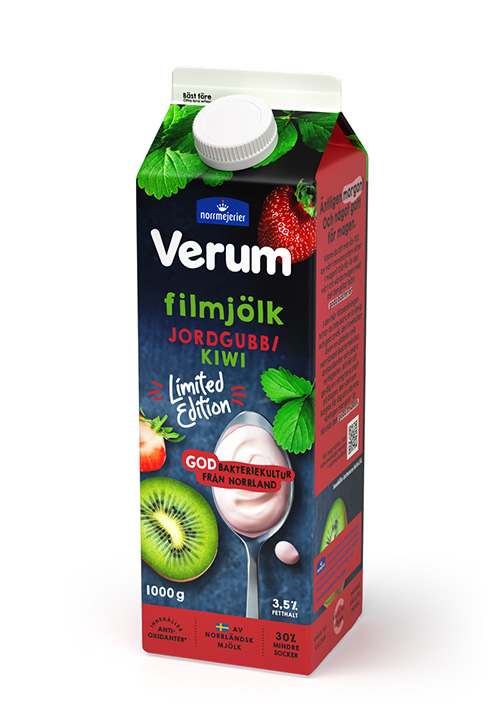 Verum® Filmjölk 3,5% Jordgubb-Kiwi