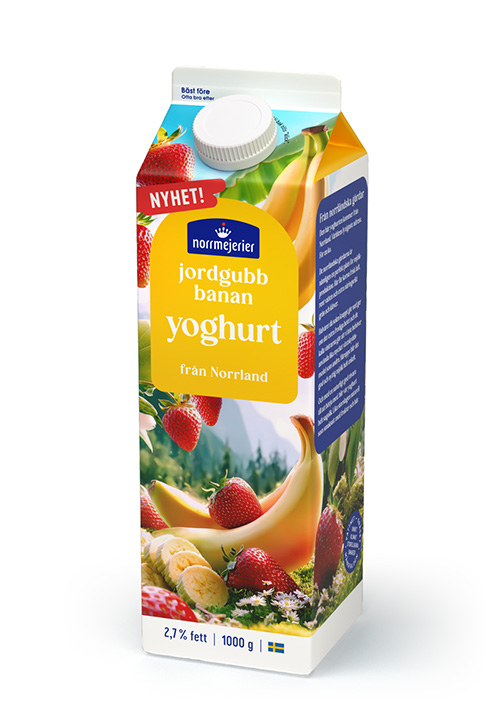 Fruktyoghurt 2,7% Jordgubb-Banan 1000g