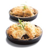 Minced beef or lamb pie with a soufflé topping